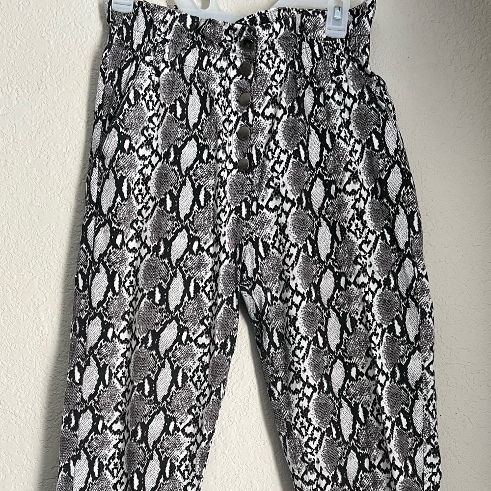 High Waist Snake Skin Pants